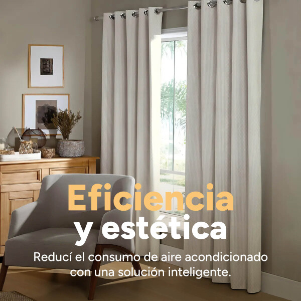 Cortina 100% Blackout 2Paños 140x220 Textura Lino Doble Faz Variante Color Beige