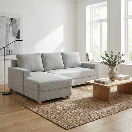 Rinconera Lucci - Tela Microfibra - Chaise izquierdo Berlin 05 (Ceniza)