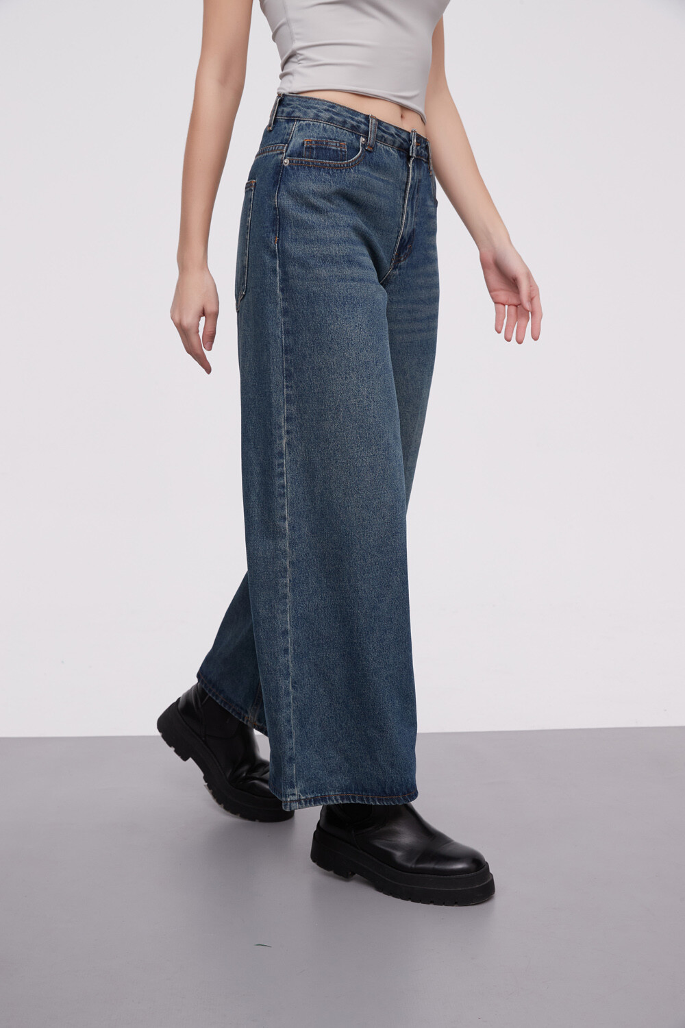 Pantalon Maca Azul Grisaceo