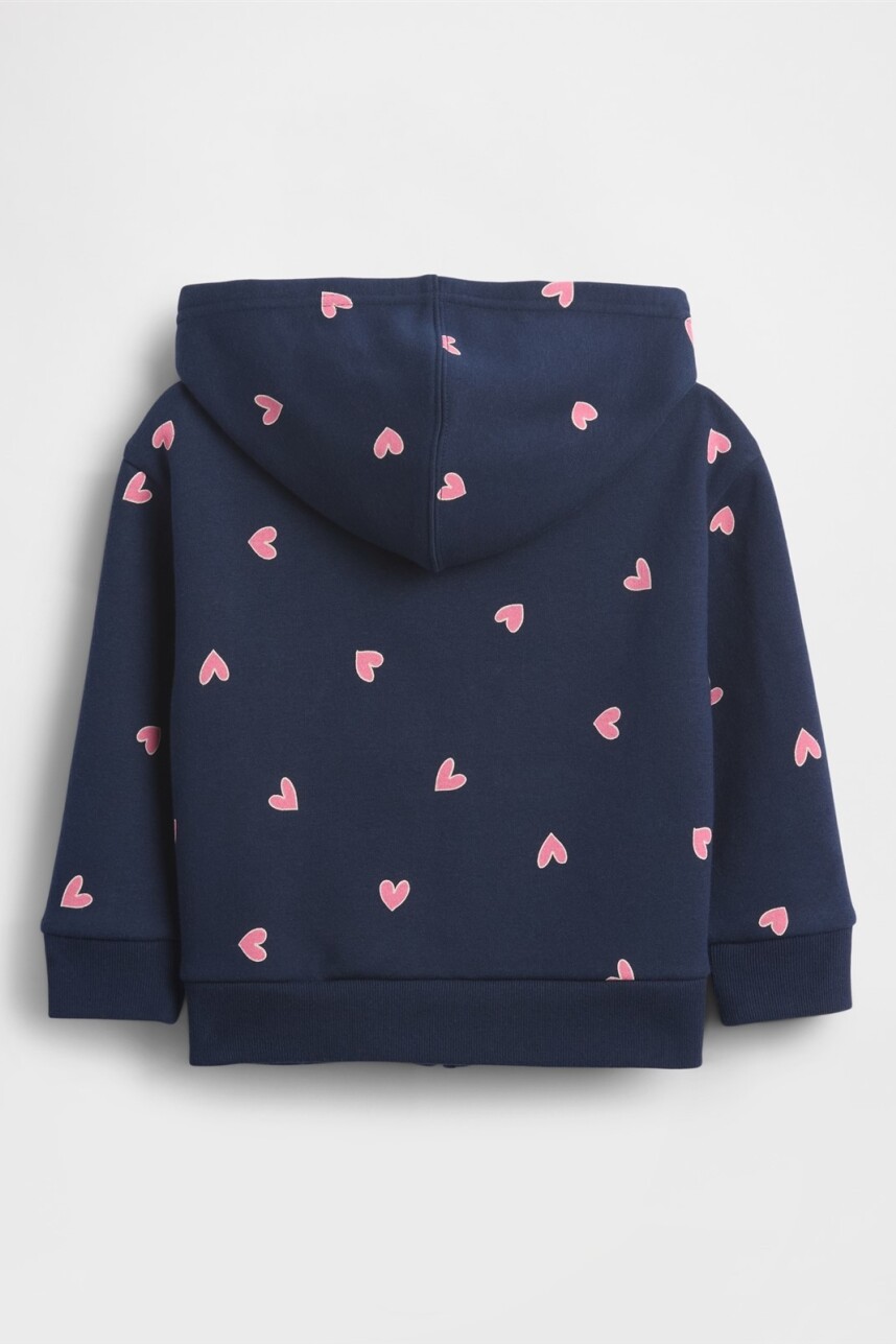 Canguro Con Cierre Logo Gap Toddler Niña Navy Hearts