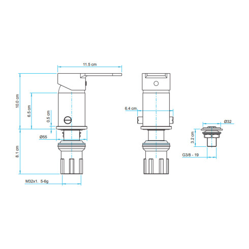 GRIFERIA DE BIDET MONOCOMANDO CROMO AQUALIA ALCAMO CROMO