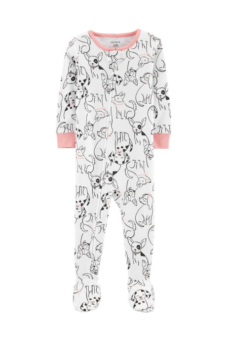 Pijama con Pie Manga Larga Perros Algodón 0