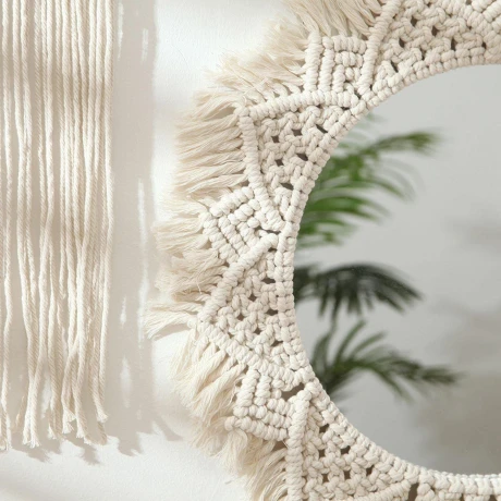 Espejo De Pared Macramé Bali Ø50cm Espejo De Pared Macramé Bali Ø50cm
