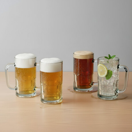 Set x4 Jarra cerveza 350ml vidrio millenium TRANSPARENTE