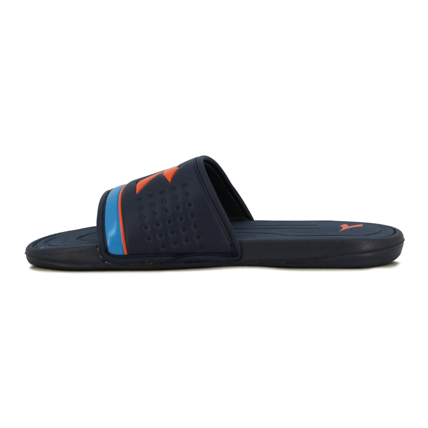 Diadora Isola Ojota Tira Ancha Con Logo Marino naranja Marino