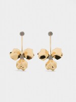 Pendientes Largos Con Flor dorado