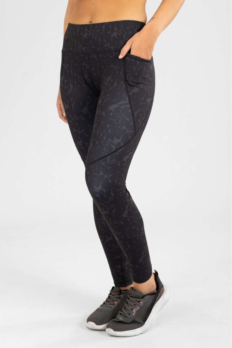 Calza black floral - Negro 