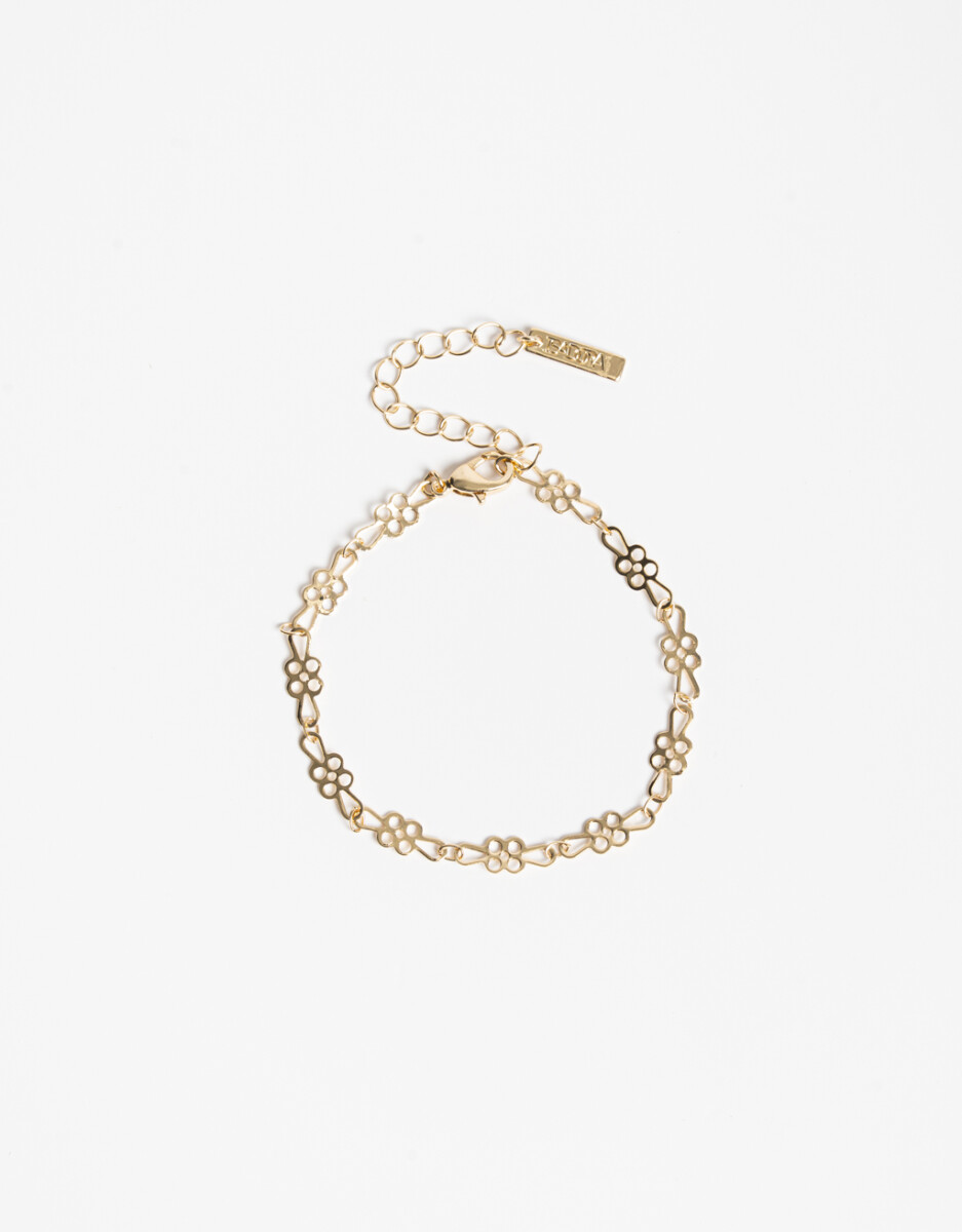 Pulsera Flexible Metal Flores 