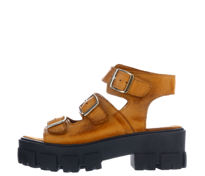 Sandalia de Mujer Miss Carol MILLIE de cuero con hebillas Tan