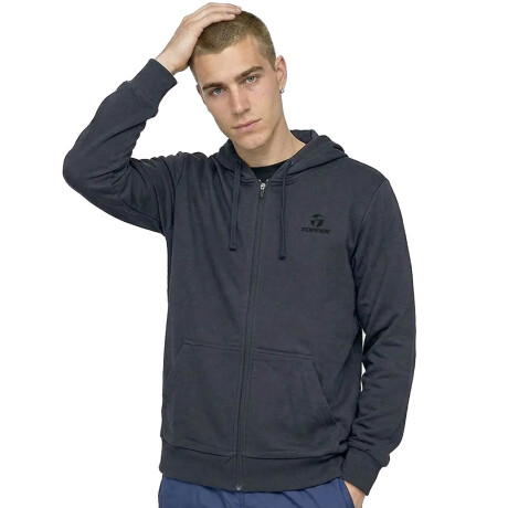 Campera Buzo Topper Hombre C/Cierre Y Capucha Clásico Gris