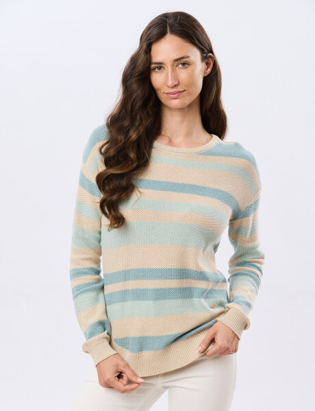 BUZO RAYADO TEJIDO Beige