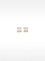 Pendientes Cortos De Plata 925 Con Circonitas dorado