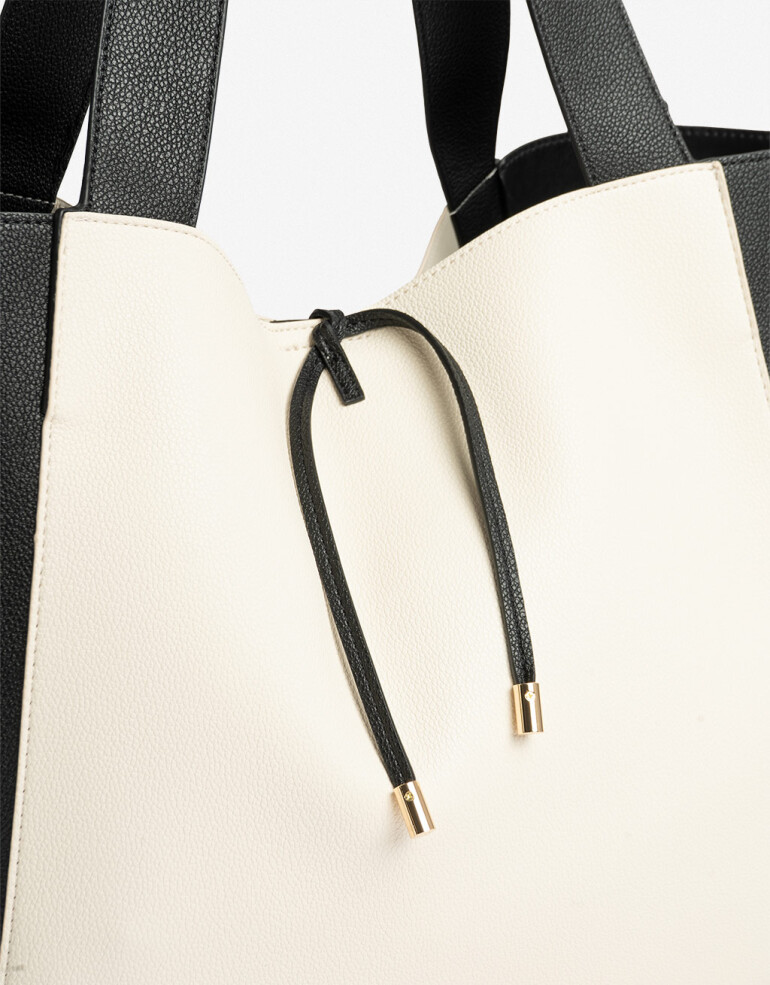 Shopper Basicos Shopper Con Bolso Bicolor - Combinacion Bicolor