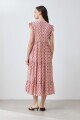 Maxi vestido romantico estampa liberty floral rosa