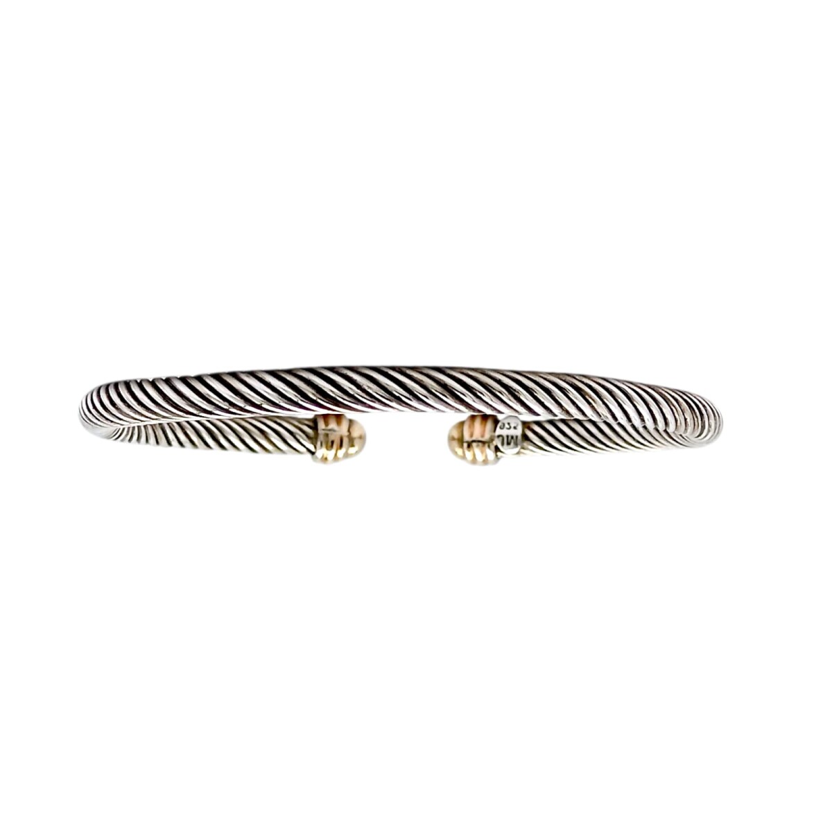 Brazalete Torneado-Plata y Oro-Sin piedra- BR5004 - sinpiedra 