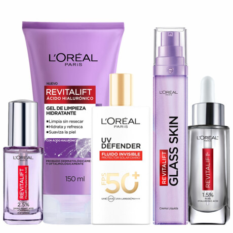 Pack L'Oréal Paris Revitalift Glass Skin Completa Ácido Pack L'Oréal Paris Revitalift Glass Skin Completa Ácido