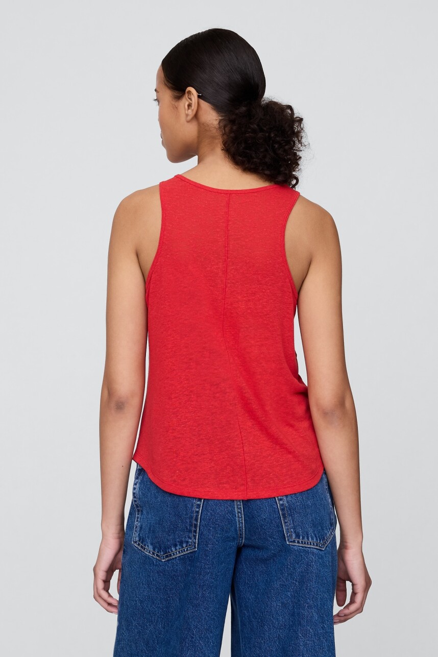 Musculosa De Lino Mujer Tomato Sauce