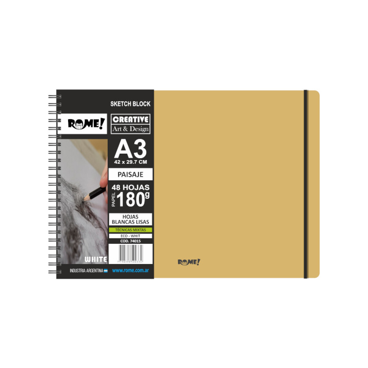 Block Sketch 180g blancas - ROME - A3 