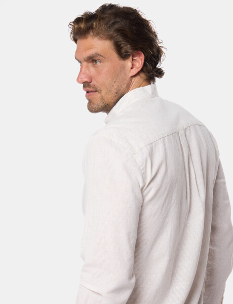 CAMISA DE LINO CUELLO MAO Beige