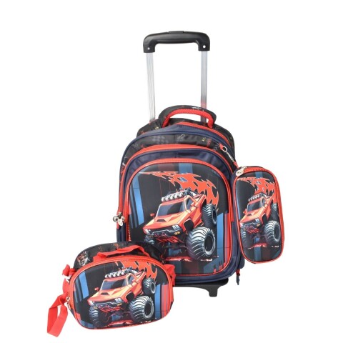 MOCHILA CON CARRITO NAVY/RED