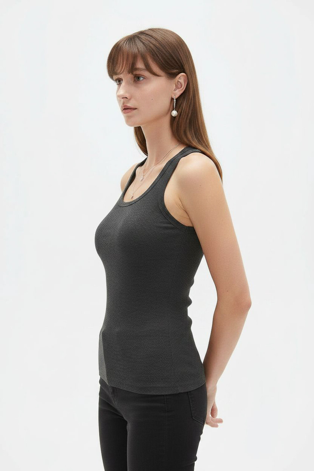 Musculosa Airi Gris Melange Oscuro