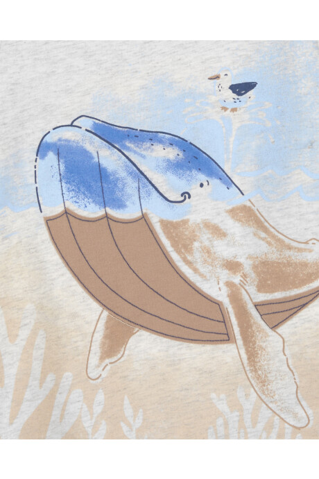 Remera de algodón, manga corta diseño ballena Remera de algodón, manga corta diseño ballena