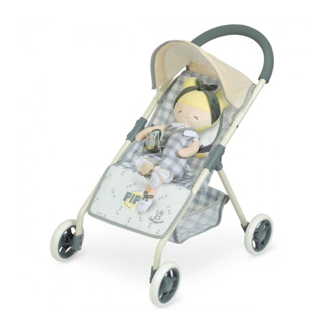 Silla De Cuevas Set 2 en 1 Coche + Muñeca Pipo Niños Juguete Variante Color Gris