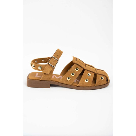 Cangrejera Gamuza Con Tachas Camel