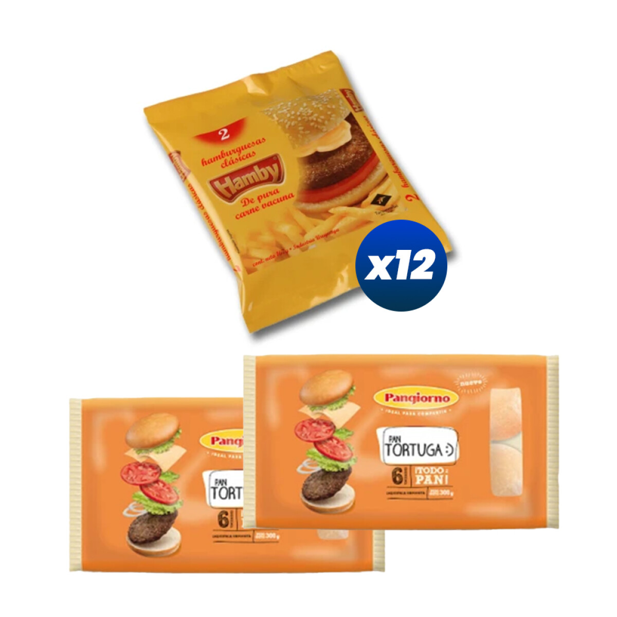 Hamburguesas Hamby 24 Und. + 24 Tortugas Pangiorno 