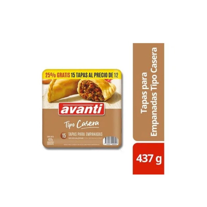 2X1 TAPAS DE EMPANADAS X15 AVANTI 2X1 TAPAS DE EMPANADAS X15 AVANTI