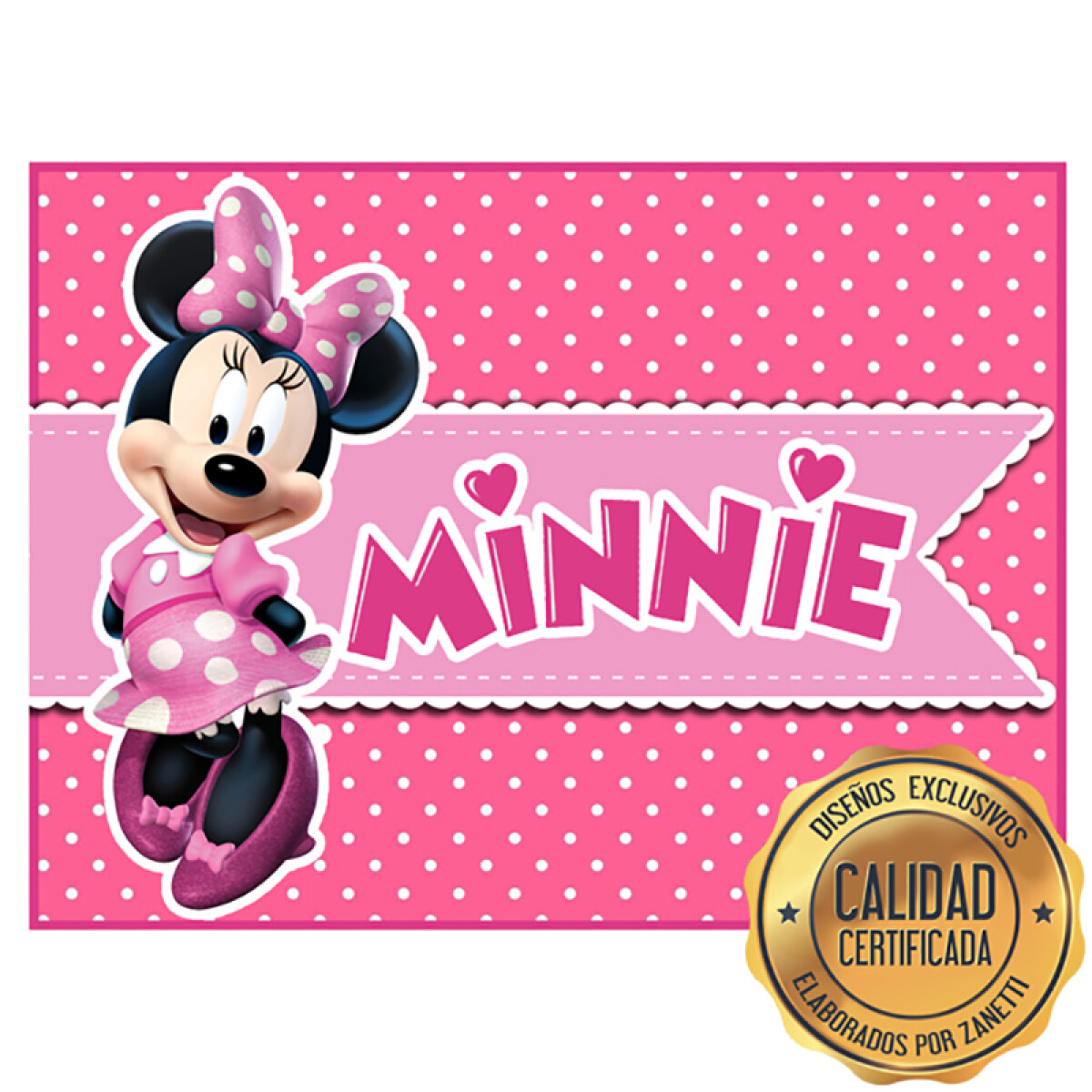 Lámina Minnie - Lunares Rosa Rect. 