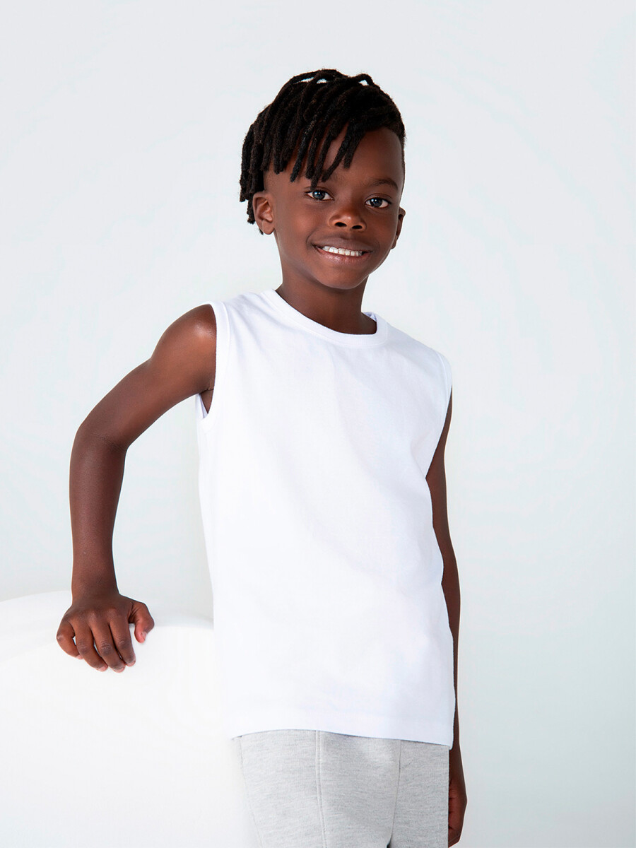 MUSCULOSA BÁSICA INFANTIL REGULAR - BLANCO 