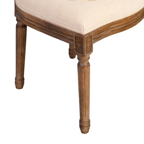 SILLA DE COMEDOR MADERA NATURAL-BEIGE ESTILO LUIS XV