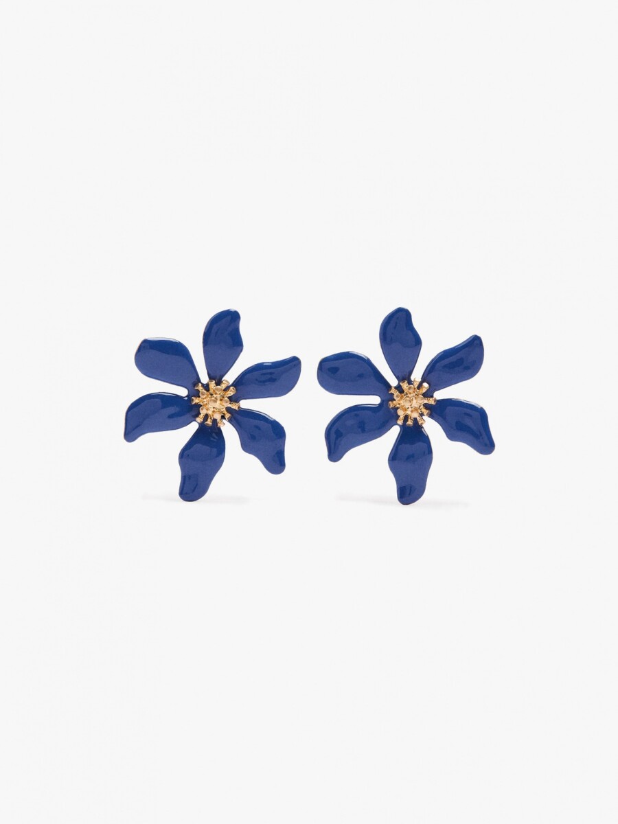 Pendientes Maxi De Flor azul