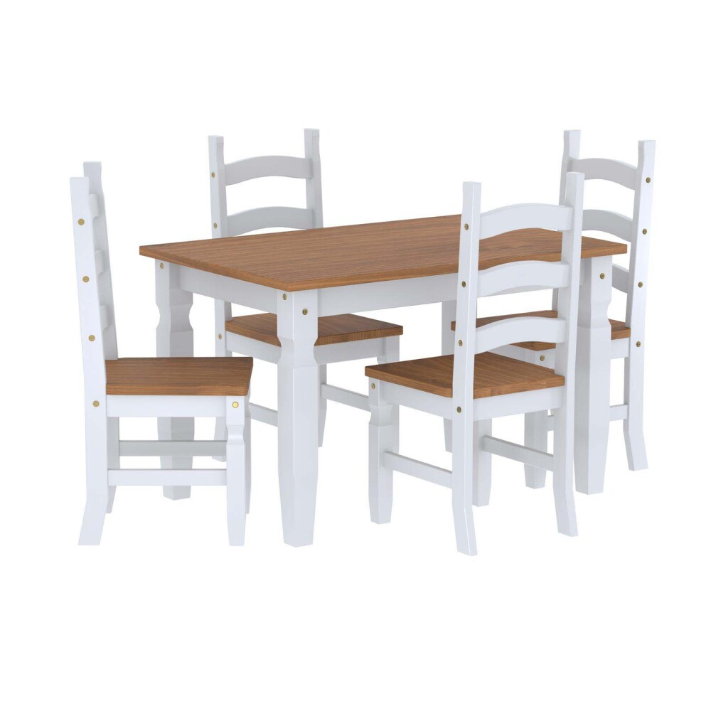 JUEGO DE COMEDOR 120 CM PINO CORONA 1+4