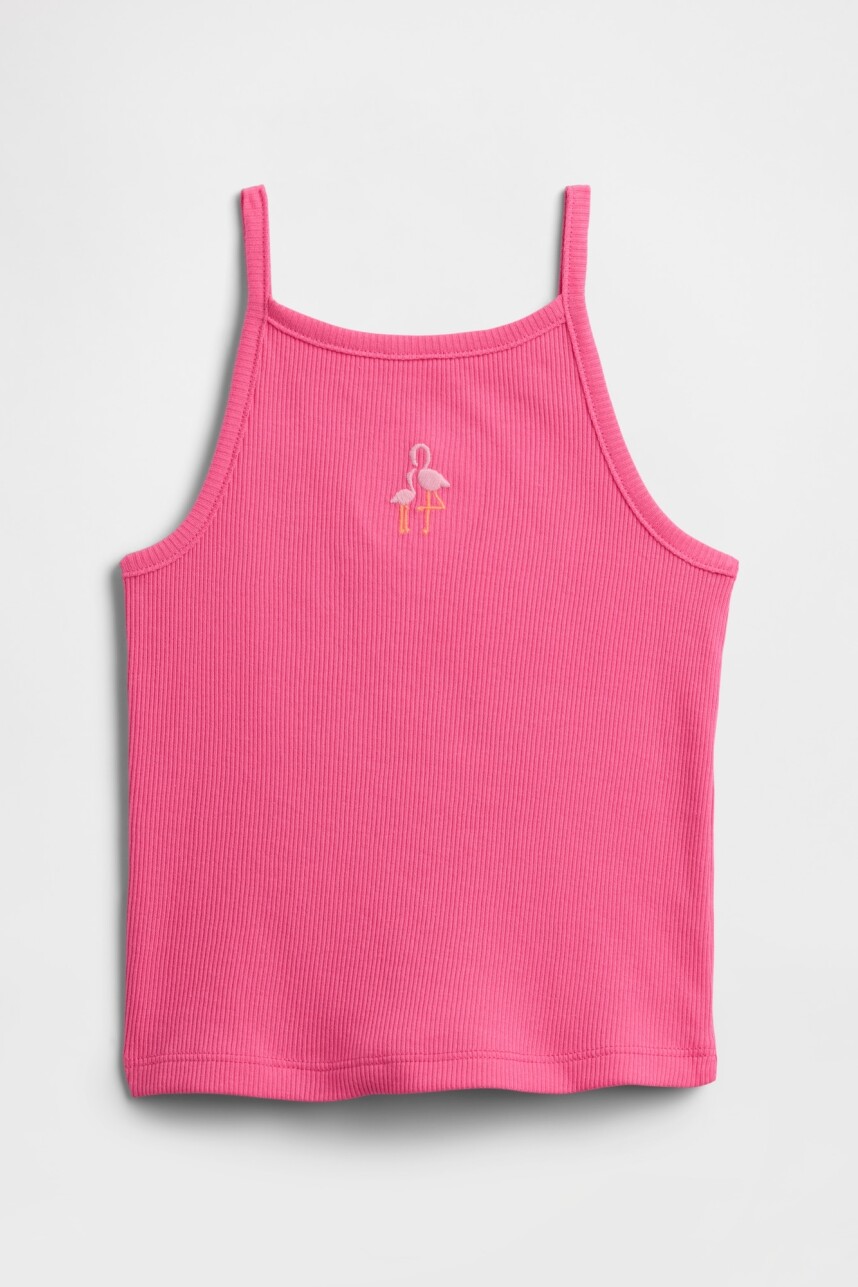 Musculosa Rib Toddler Niña Neon Pink Rose
