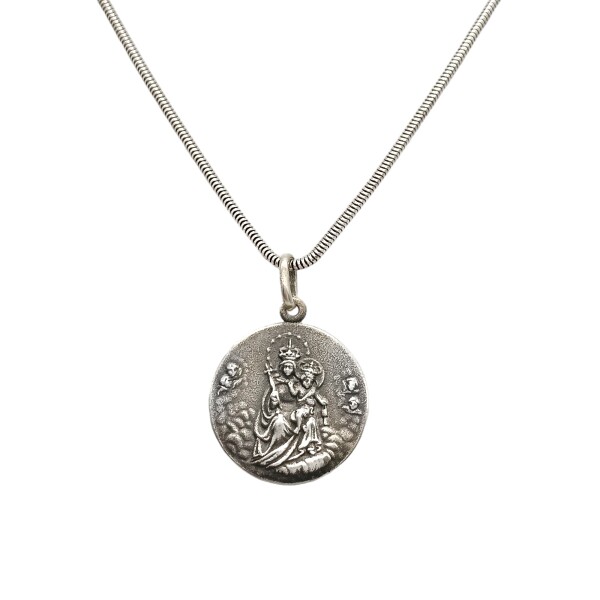Dije Colgante Virgen Del Carmen-Plata 925 quemada-Sin Piedra- CP3041 sinpiedra