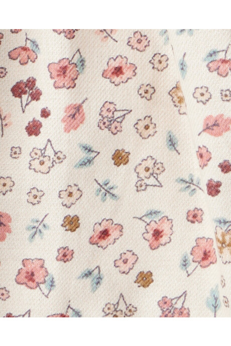 Set tres piezas de algodón, pantalón, blusa y vincha, diseño floral Sin color