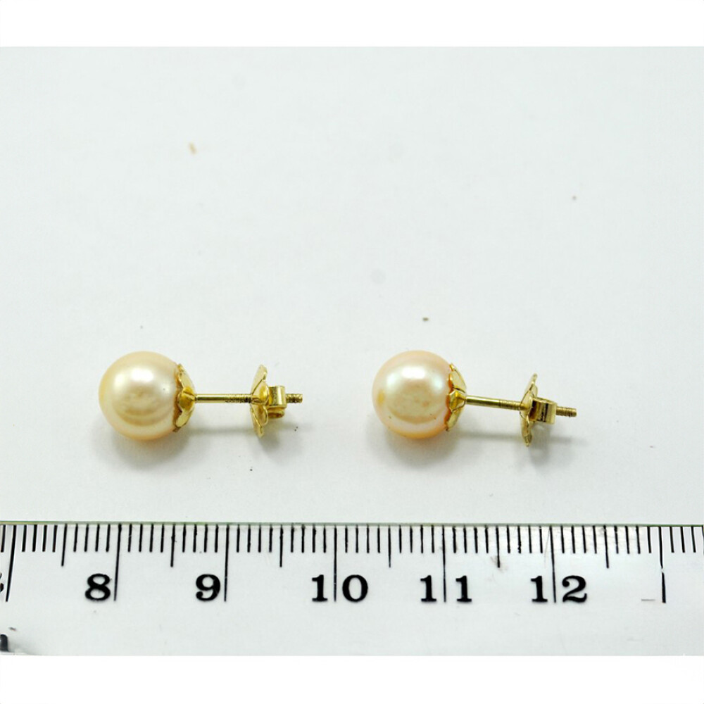 8 mm Caravanas en Oro 18 K Y Perlas De Cultivo 8 mm Caravanas en Oro 18 K Y Perlas De Cultivo