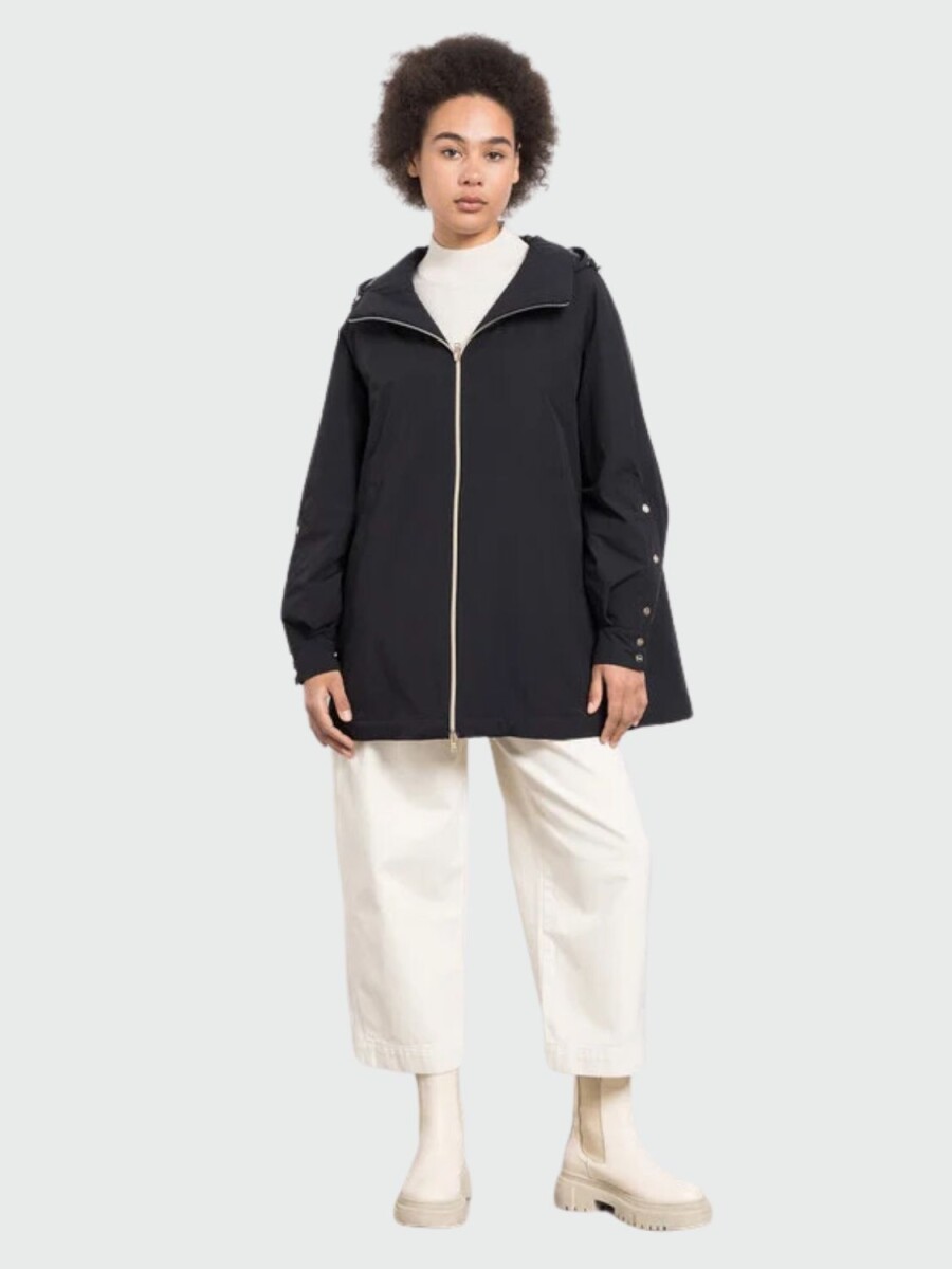 Herno-Chaqueta impermeable con capucha integrada ajustable - Negro 