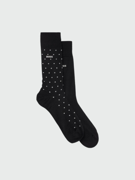 BOSS - Set de Regalo 2 Pares de Medias Negro Estampado