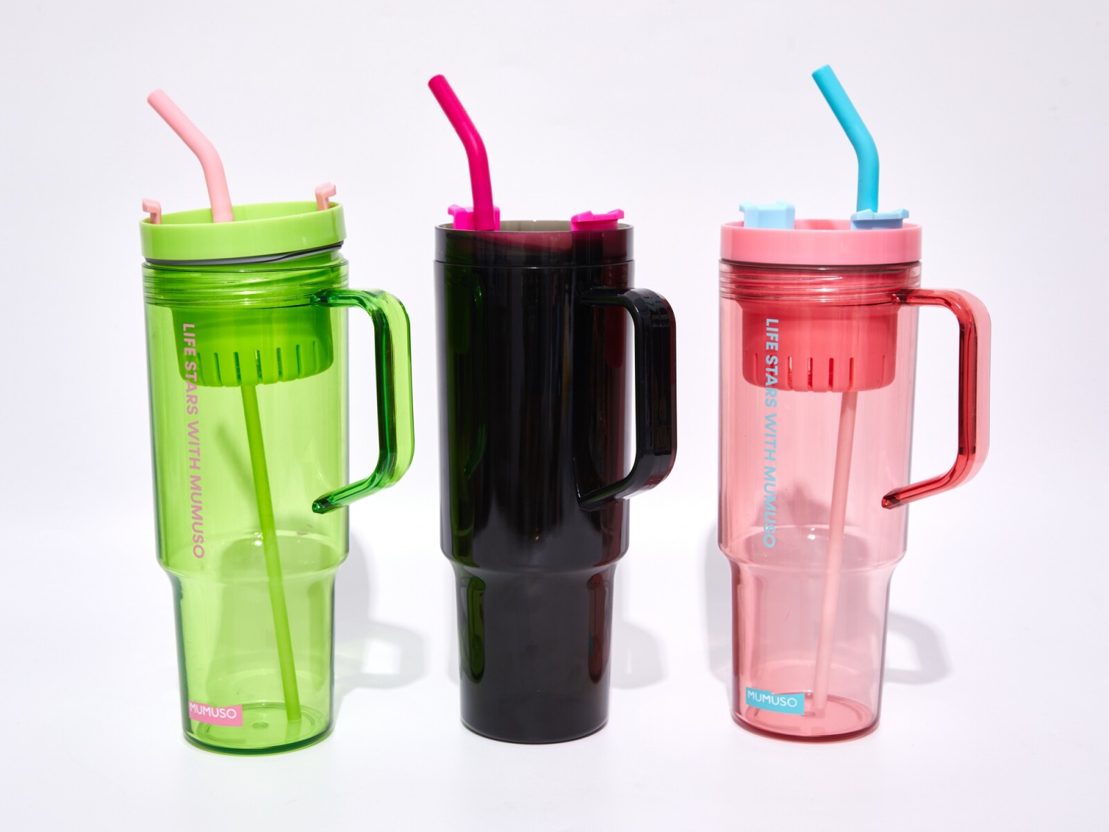 VASO GRAN CAPACIDAD CON ASA Y SORBITO (1100 ML/NEGRO) 