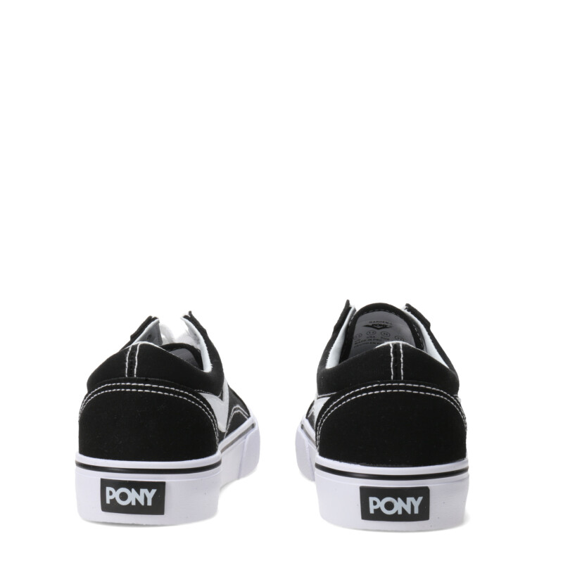 Championes Unisex PONY Championes Casual Lona Gamuza Negro - Blanco