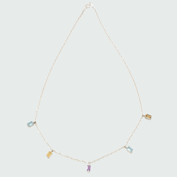 Cadena MOON baguette en plata 925 con piedras semipreciosas Cadena MOON baguette en plata 925 con piedras semipreciosas