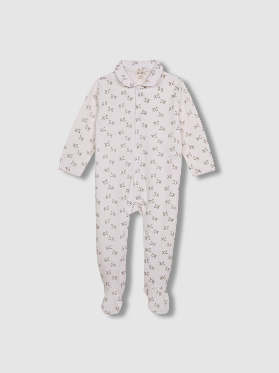 Pijama Print Conejitos Blanco Roto