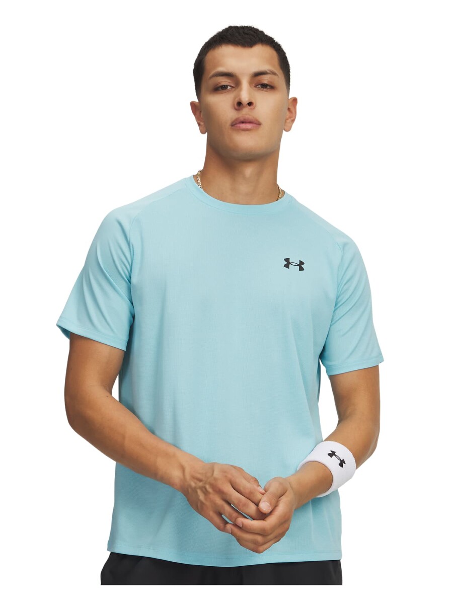 REMERA UA TECH TEXTURED SS Mujer 1382796-425 - Azul 