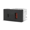 TOMA DOBLE USB A+C 30w. NEGRO SIST. MOD. TOMA DOBLE USB A+C 30w. NEGRO SIST. MOD.