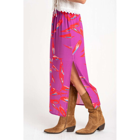 Falda Print Fucsia