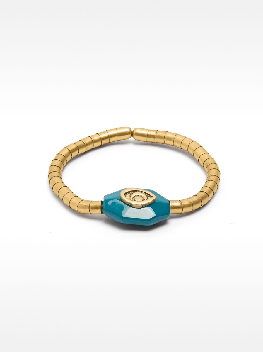 Pulsera Elástica Con Detalle De Resina - dorado 