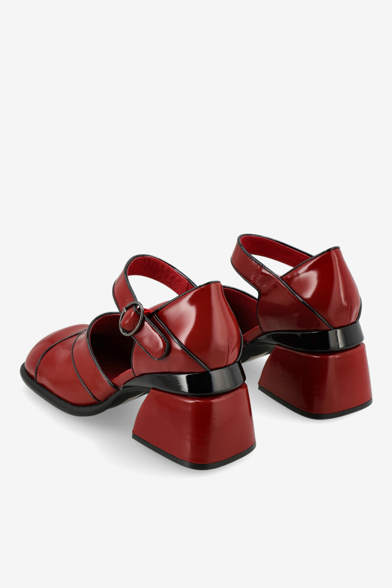 SANDALIA CON TACO PEE-WEE Bordo